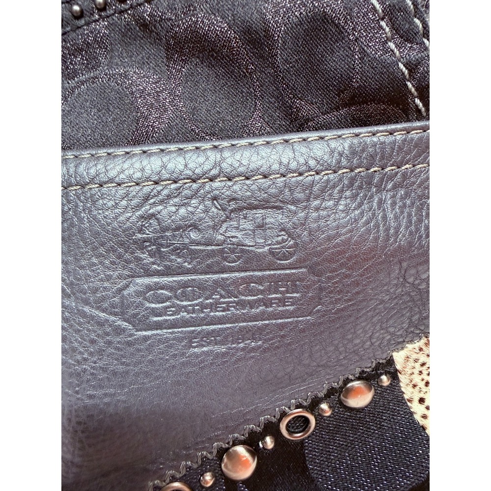 Coach Y2K Vintage Multicolor Black Gray Patchwork Bleecker Tote Purse Bag #12899 - Picture 2 of 16